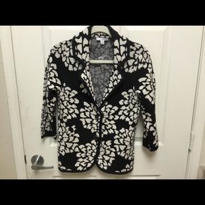 Isaac Mizrahi Floral Jacquard Sweater Blazer SZ S